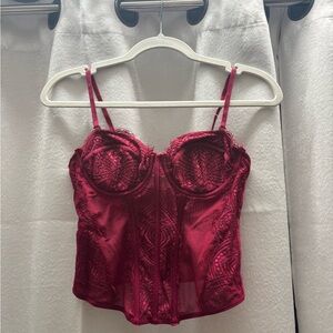 Pink/Red Lace Bustier Top